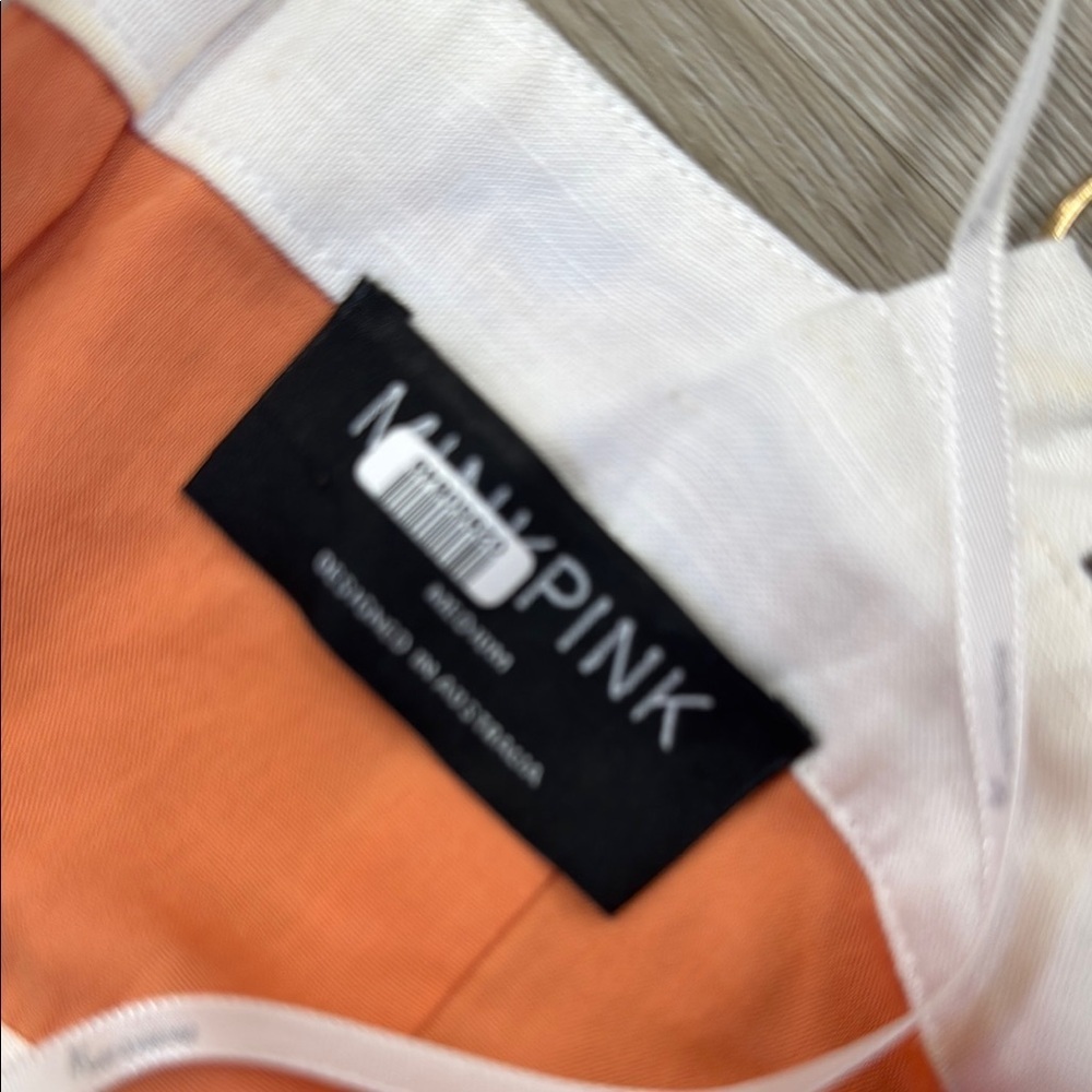 🌷🍁MINKPINK Orange Sheath Mini Dress Square Neck Sleeveless - Picture 4 of 4